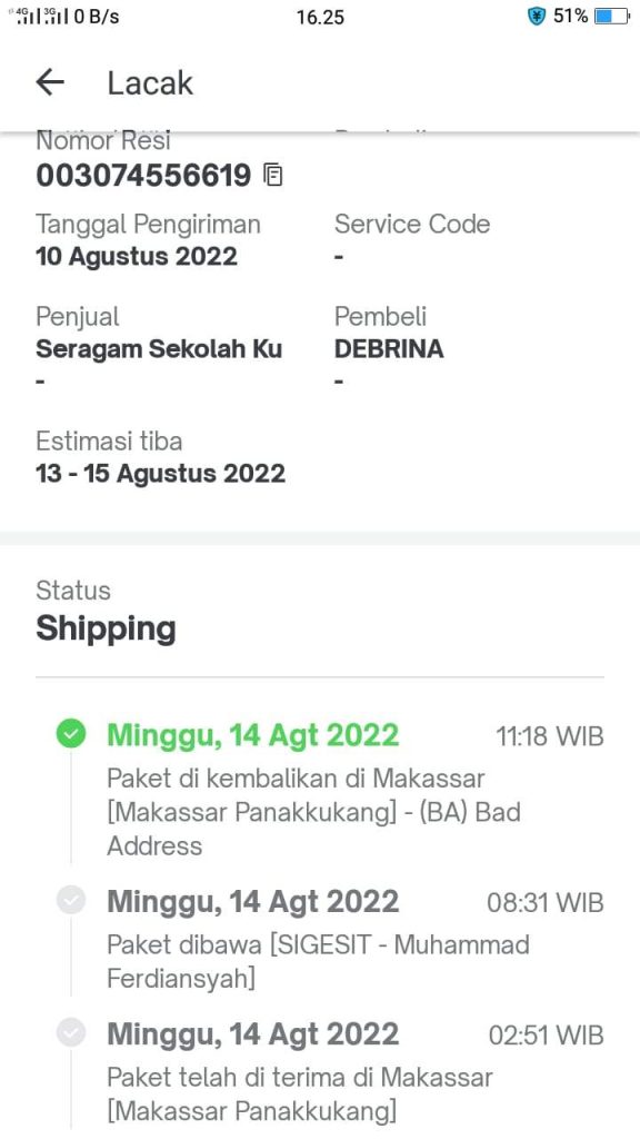 bad address si cepat