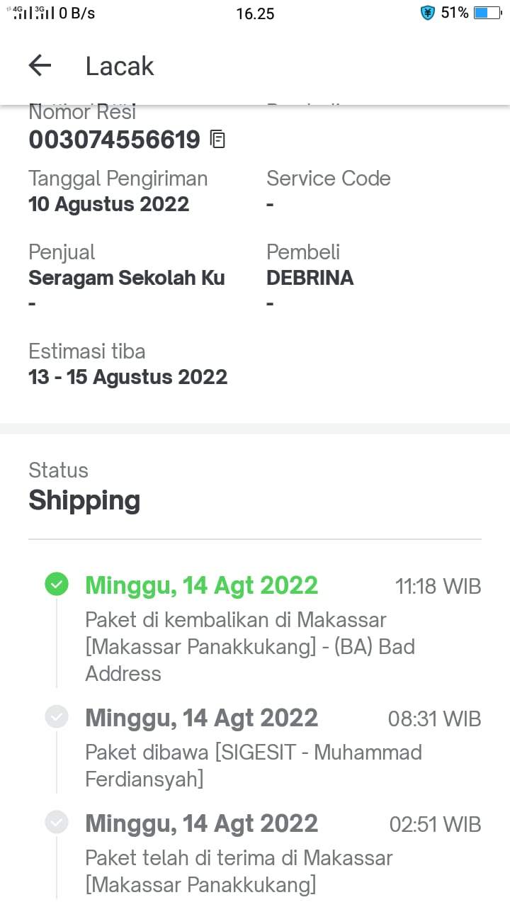 bad address si cepat
