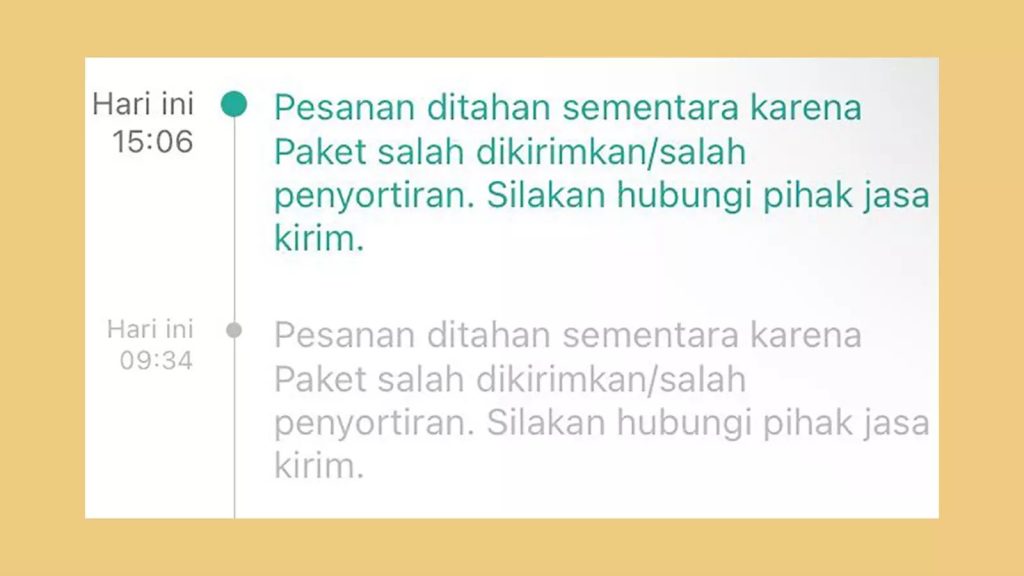 kesalahan kode pengiriman tlc