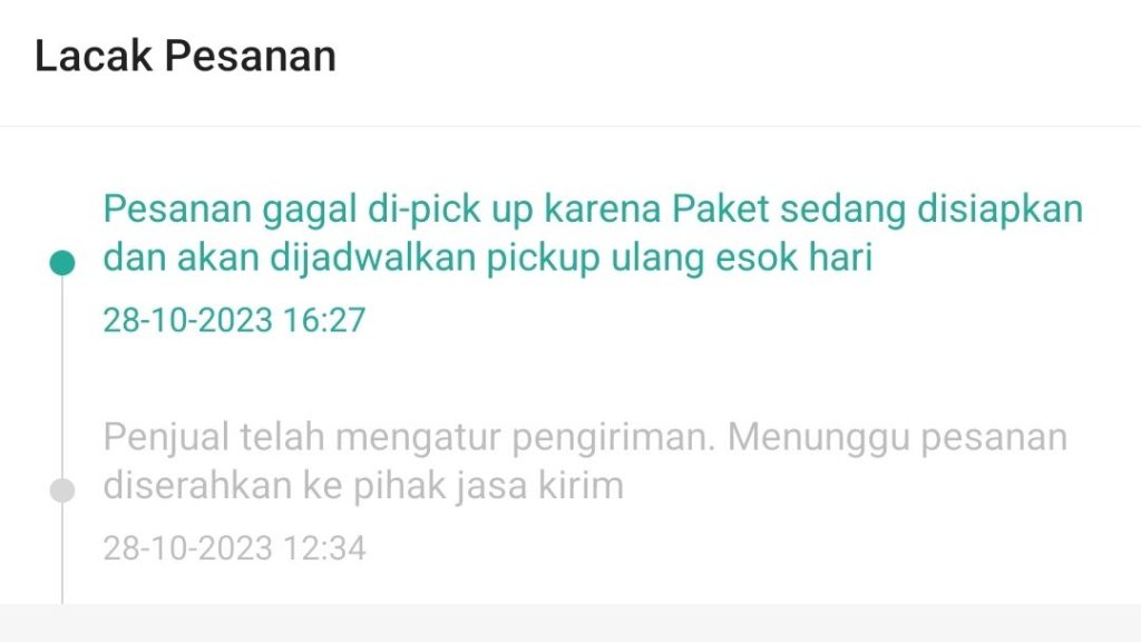 paket gagal pickup
