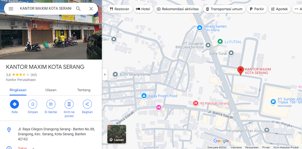 kantor maxim serang