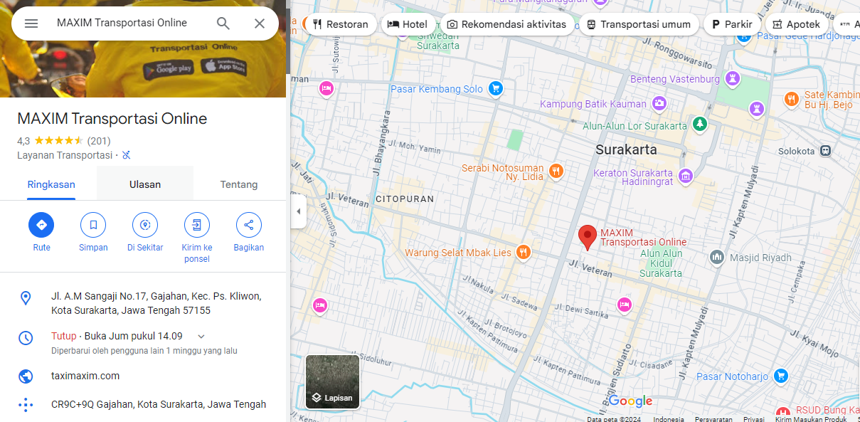kantor maxim surakarta