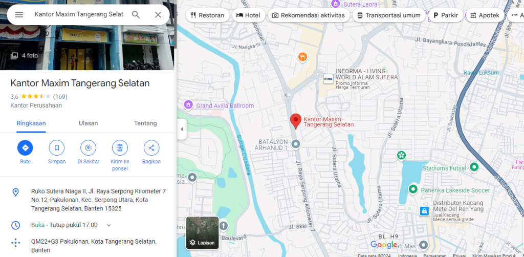 kantor maxim tangerang selatan